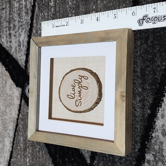 MINI ENGRAVED WOOD TREE SLICE SHADOW BOX 3 PC FRAME HOME WALL ART - Picture 7 of 10